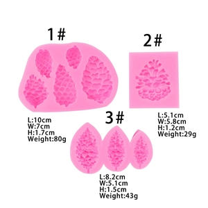 Pinecone silicone fondant molds in various sizes for Christmas cake decorating
