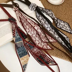 Bohemian paisley and floral silk scarf waist belt with leather fringe for elegant styling