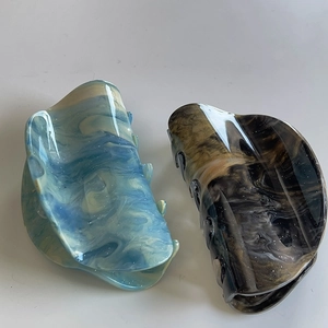 Acetate Hair Claw Clip Oil Painting Marble Pattern Large Ink Black Gold Blue Starry Sky Elegant Hair Accessories