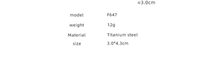 Specifications of F647 vintage boat-shaped earrings in titanium steel weighing 12g