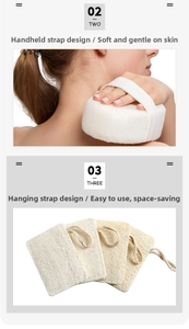 Set van loofah-badpads met ophangkoorden voor exfoliatie en lichaamsreiniging