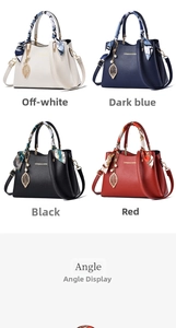 Litchi pattern leather handbags in four colors featuring silk scarves and leaf pendants