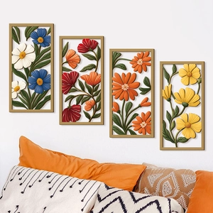 Abstract Floral Hollow Wood Wall Decor Hanging Plaques Nordic Style Relief Art For Living Room Home Decoration
