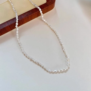 Natural freshwater baroque pearl necklace for women with elegant glossy finish and minimalist style