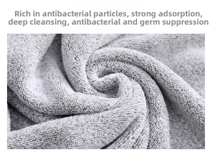 Macro view showing the tight fiber weave and soft texture of grey microfiber towel