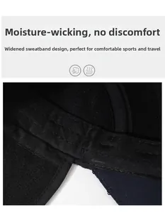 Detail view of widened sweatband with breathable mesh for moisture wicking on a winter hat