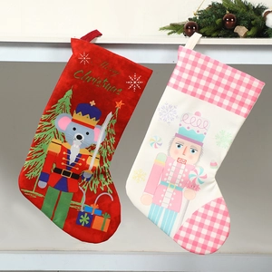 Christmas nutcracker stockings set for tree hanging decorations and festive candy gift bags