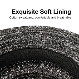 Close-up of breathable knit bucket hat showing soft lining and cotton sweatband detail