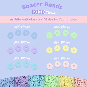 6000 perles d'espacement DIY en 6 couleurs macaron pour kits de bijoux de Noël