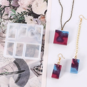 Lot de moules en silicone pour pendentifs en résine avec textures d'eau et vagues DIY