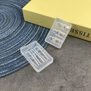 Macro view of clear silicone snake molds for 3D DIY nail art decoration crafts