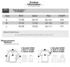 Size chart detail for the slim fit cutout maxi dress showing measurements from S to L