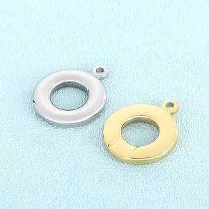 Pendentifs en forme de O en acier inoxydable doré et argenté pour la création de bijoux