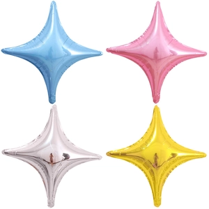 Lot de ballons en aluminium en forme d'étoile à quatre branches pour déco de fête