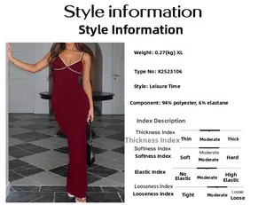 Detail view of burgundy Y2K long slip dress fabric composition 94% polyester and 6% elastane