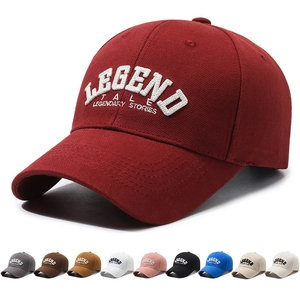 Cotton Baseball Cap With Letter Embroidery Curved Brim Adjustable Metal Buckle Casual Vintage Sun Hat For Men Women