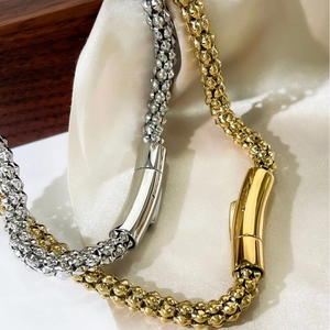 6mm bold titanium snake chain necklace with high polish in gold and silver finish