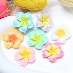 Colorful resin plumeria flower accessories for DIY crafts and shoe charms in various colors