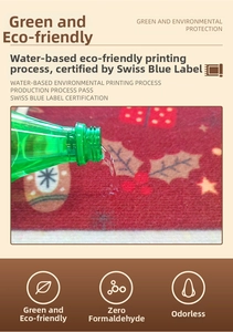 Detail of Christmas doormat showing high water absorption and eco-friendly printing texture