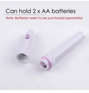 Dettaglio vano batteria della mini fresa per unghie con spazio per 2 pile AA