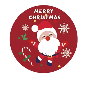 500pcs Merry Christmas stickers featuring cartoon Santa Claus on red round gift labels
