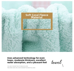 Macro detail of mint green coral fleece towel with dense loops for high absorbency
