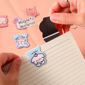 Cute animal magnetic bookmarks with foldable soft magnet design for students and stationery