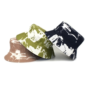 Chapeau Bob Réversible Imprimé Tie Dye Toile De Coton Protection Solaire Été Plein Air Streetwear Casquette Voyage