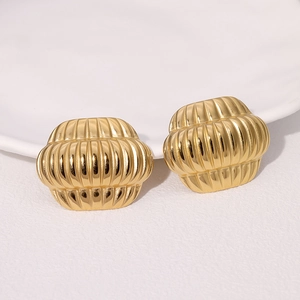 Chinese retro lantern earrings in 18k gold plated stainless steel on white tray