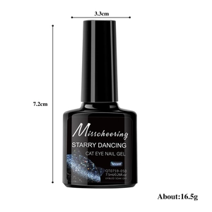 Starry Dancing cat eye nail gel polish in 7.5ml black bottle for professional nail art