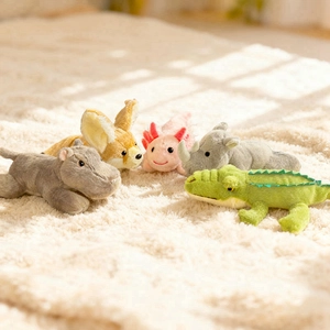 Cute Lying Animal Plush Doll Soft Stuffed Crocodile Fox Hippo Toy For Kids Birthday Gift Home Decor