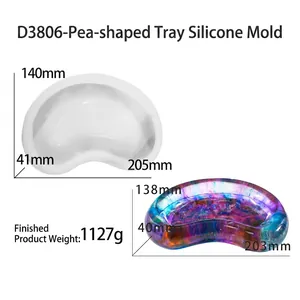 Molde de silicona para bandeja de guisantes con medidas y peso detallados