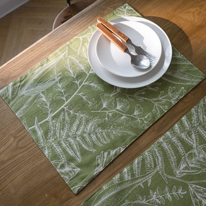 Double-layer American style Christmas placemats with fern and ginkgo leaf printing