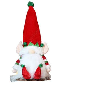 Luminous Christmas gnome decoration with red hat and long white beard for holiday decor