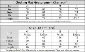 Detailed size chart in centimeters for elegant summer strap dress ranging from XS to L
