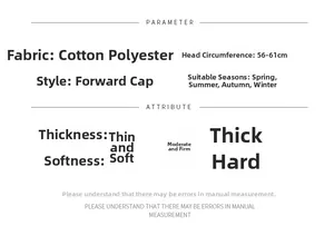 Size and material specifications for plaid flat cap including cotton polyester blend fabric