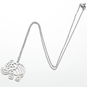 Bohemian silver hollow elephant pendant necklace with delicate chain in minimalist style