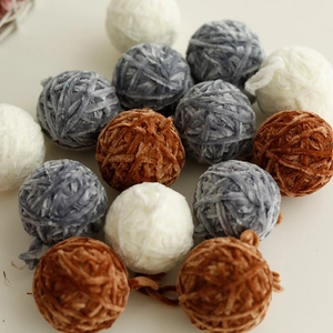 Handmade 5cm white and colorful chenille balls for Christmas DIY crafts and floral ornaments
