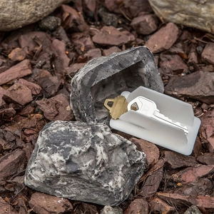 Realistic resin rock key hider box for outdoor garden security and hidden storage