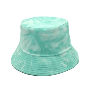 Bob minimaliste en coton tie-dye vert menthe et blanc pour protection solaire extérieure