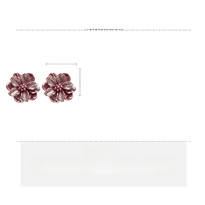 Fiche technique des boucles d'oreilles fleurs en résine avec dimensions et matériaux