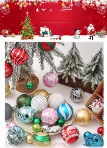 Detailed view of mixed red and gold Christmas ball ornaments with festive glitter patterns