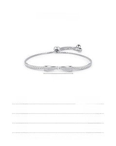 Macro shot of 925 sterling silver bow bracelet with pave cubic zirconia detailing