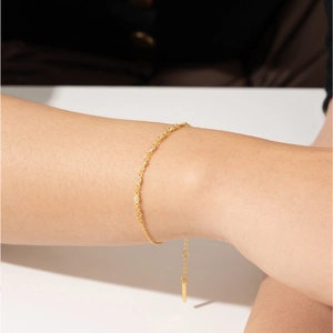 Elegant gold-tone S925 sterling silver bracelet with sparkling zircon stones