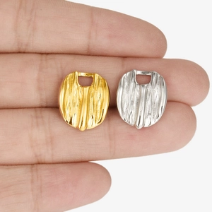 Textured irregular gold and silver round pendant charms for DIY jewelry making necklaces