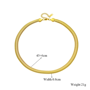 Two-tone gold and silver punk hip hop chain necklace with 0.8cm snake bone link texture