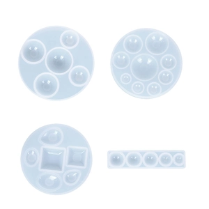 Lot de 4 moules en silicone demi-sphère pour moulage de résine DIY et bijoux faits main