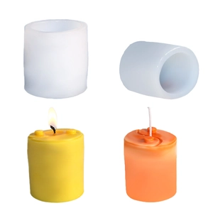 Tai Chi Yin Yang Cylinder Silicone Candle Mold For Aromatherapy DIY Handmade Soap And Resin Crafting Modern White