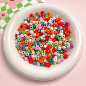 Colorful 6mm cylindrical acrylic beads for DIY jewelry and phone chain crafting