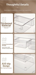 Detail showing thickened PET material, divided storage, and non-slip bottom texture